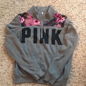 Pink half zip sweatshirt